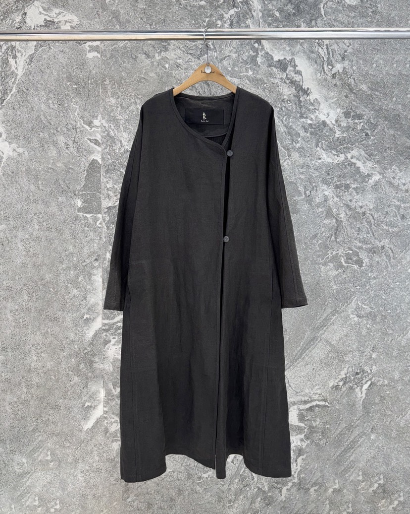 ROOKIE BUD韓國代購女士新款時尚推薦人氣中長款大衣亞麻ROOKIE BUD-L中長款大衣圖色2