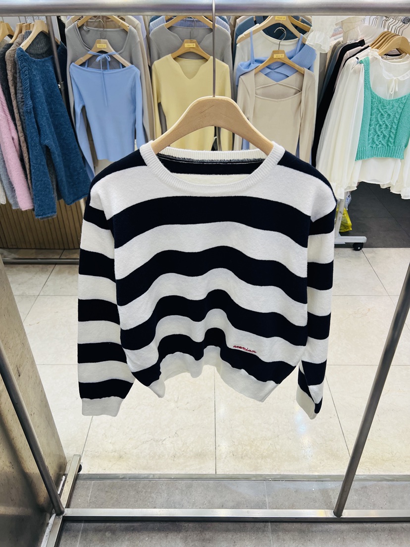 BLACK NOTE韓國直郵女裝新款真品休閑人氣26春夏針織衫刺繡BLACK NOTE針織衫圖色3