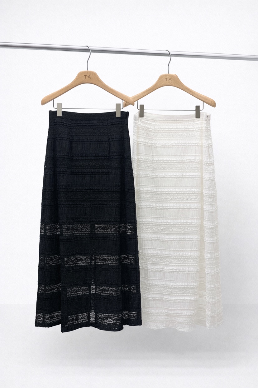 THE ABLE東大門代購女士新品時尚26春夏熱賣職業長裙蕾絲THE ABLE/TA長裙圖色2左二色