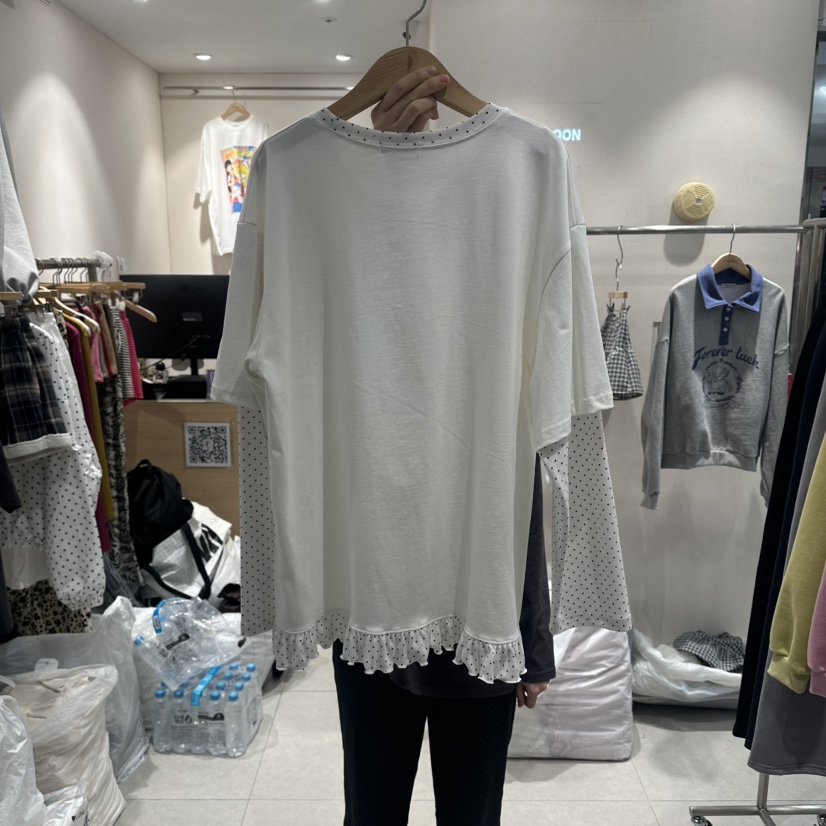 J.BALLOON東大門實拍女裝新款休閑人氣熱賣長袖T恤假兩件J.BALLOON長袖T恤