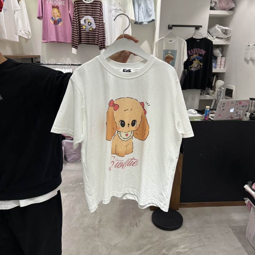 EVE東大門代購女裝新品真品時尚休閑26春夏T恤可愛的狗狗EVET恤圖色1