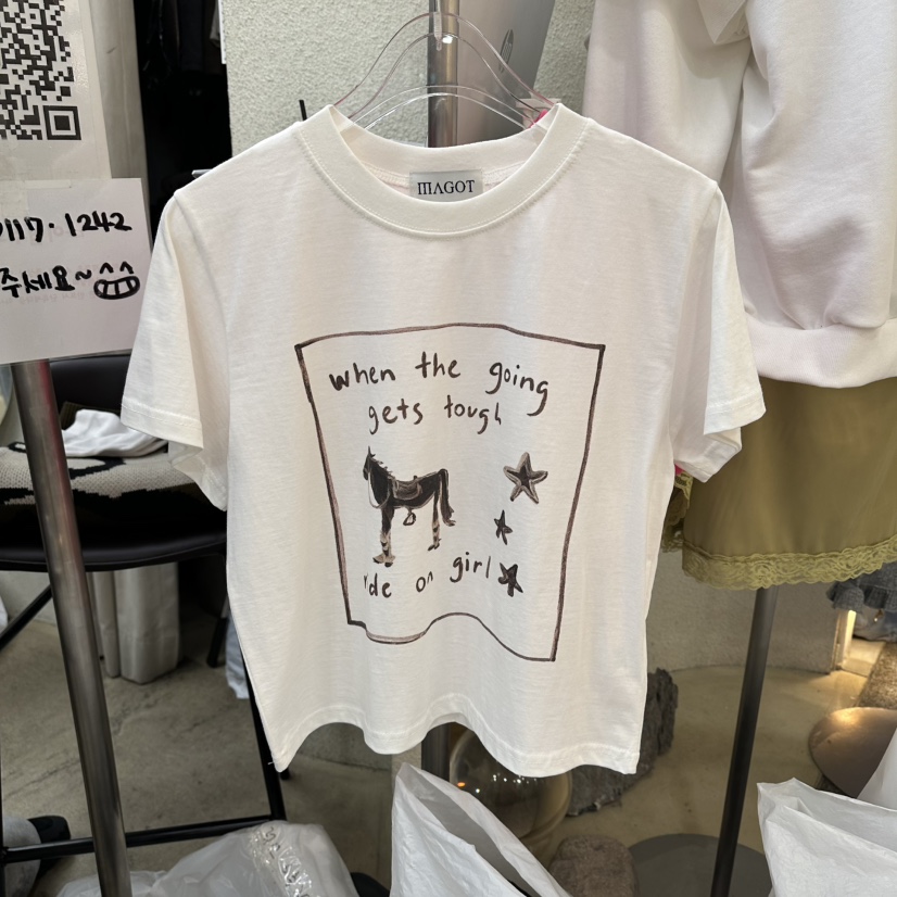 MAGOT東大門直郵女裝新款時尚26春夏真品休閑熱賣推薦T恤IIIΛGOT/MAGOTT恤圖色1