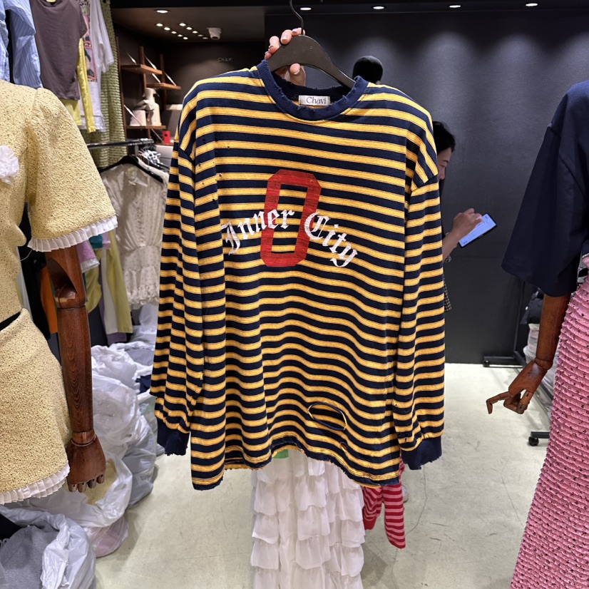 CHAVI東大門直郵女裝新品推薦職業26春夏時尚熱賣長袖T恤CHAVI長袖T恤圖色2