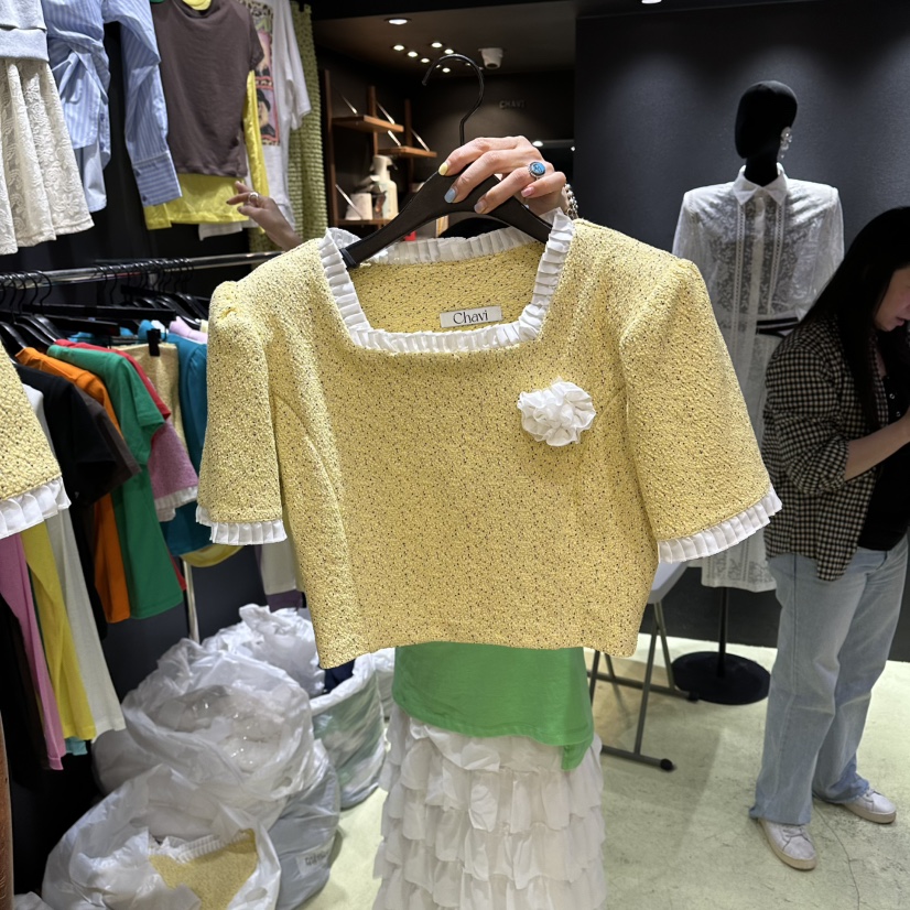 CHAVI東大門直郵女士新品職業推薦真品26春夏時尚襯衫蕾絲衫CHAVI襯衫/蕾絲衫圖色1