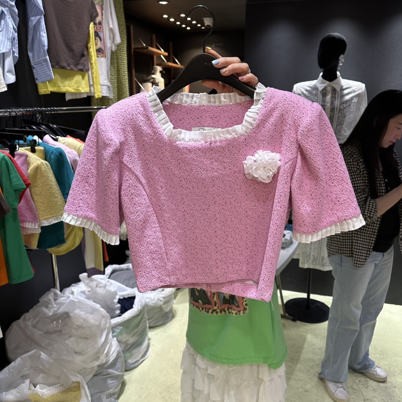 CHAVI東大門直郵女士新品職業推薦真品26春夏時尚襯衫蕾絲衫CHAVI襯衫/蕾絲衫圖色2