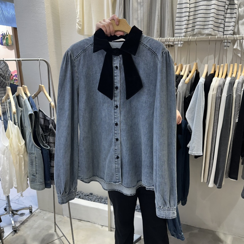 HIPTIQUE東大門實拍女士新款真品推薦26春夏襯衫蕾絲衫天鵝絨HIPTIQUE襯衫/蕾絲衫圖色1淺色