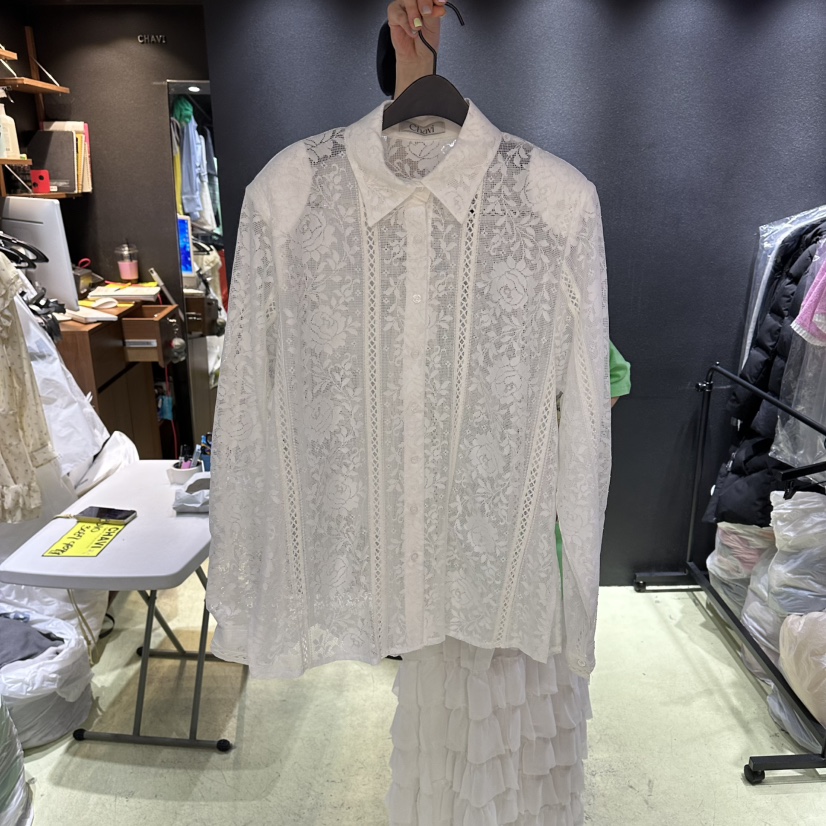 CHAVI東大門代購女士新品職業人氣熱賣26春夏真品襯衫蕾絲衫CHAVI襯衫/蕾絲衫圖色1