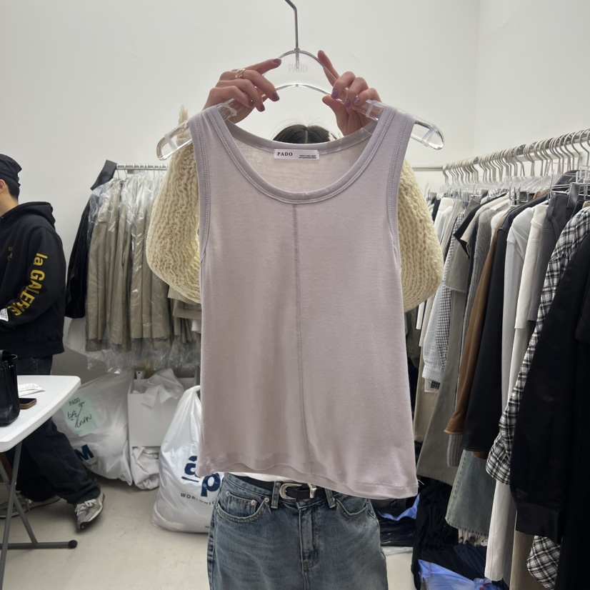 PADO東大門代購女士新款休閑26春夏熱賣時尚吊帶背心褶裥PADO吊帶/背心圖色1