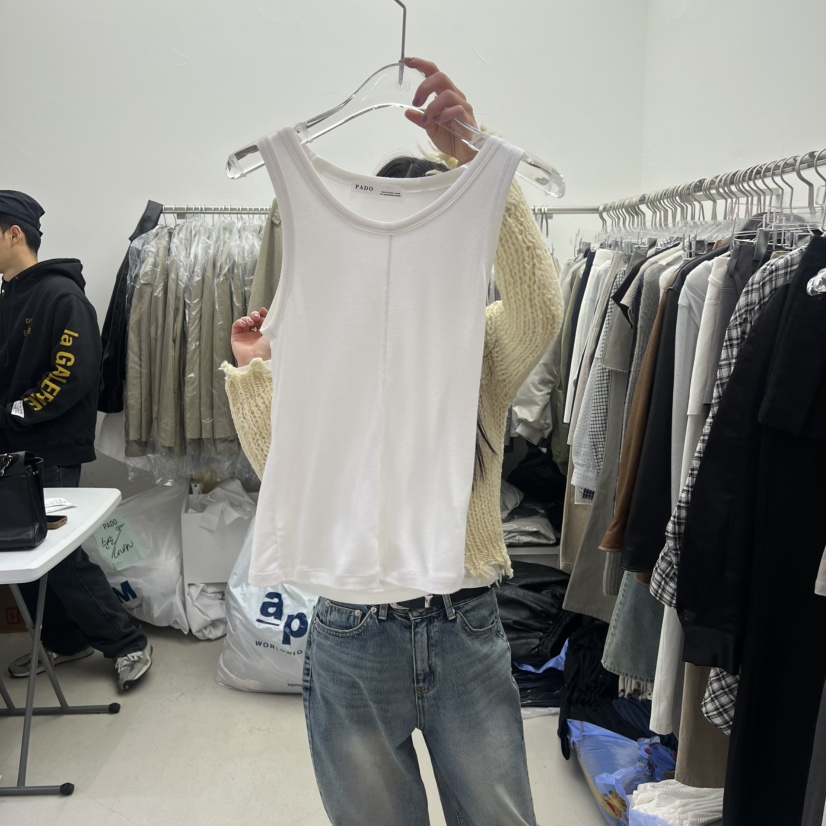 PADO東大門代購女士新款休閑26春夏熱賣時尚吊帶背心褶裥PADO吊帶/背心圖色2