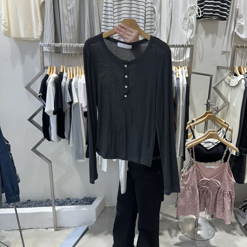 HIPTIQUE韓國代購女裝新品休閑人氣推薦熱賣真品長袖T恤透明HIPTIQUE長袖T恤圖色3