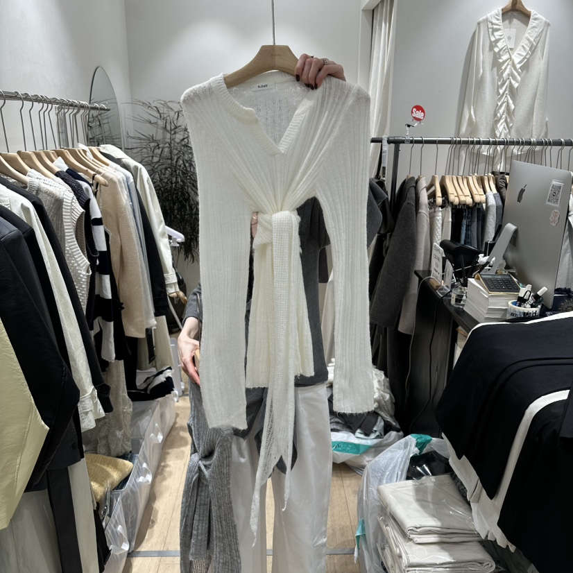 DDAY韓國代購女士新品休閑熱賣26春夏人氣真品針織衫含圍巾DDAY針織衫圖色1