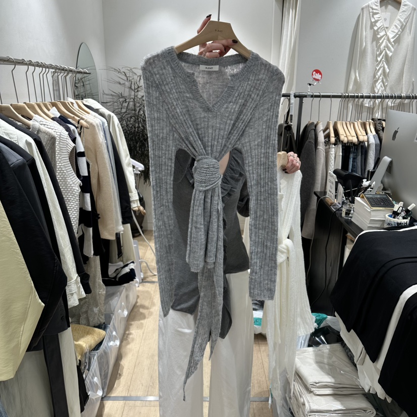 DDAY韓國代購女士新品休閑熱賣26春夏人氣真品針織衫含圍巾DDAY針織衫圖色2