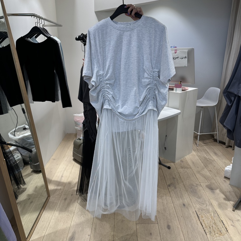 CUCUMBER東大門直郵女士新款真品推薦人氣連衣裙披肩褶皺CUCUMBER連衣裙圖色1