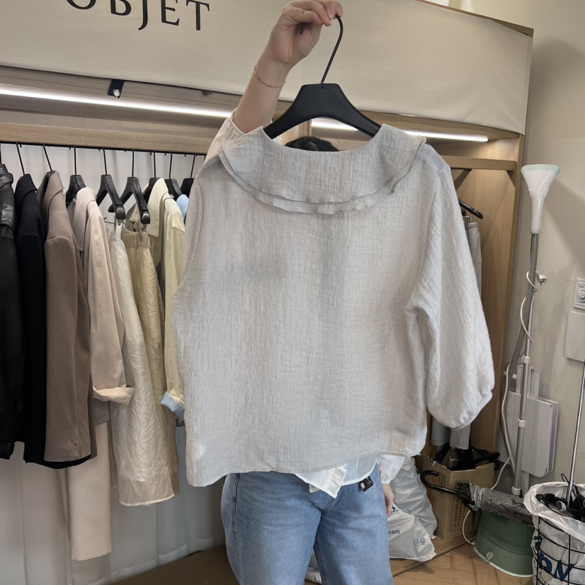 OBJET/LOVEUSU東大門直郵女裝新款人氣真品休閑襯衫蕾絲衫OBJET/LOVEUSU襯衫/蕾絲衫