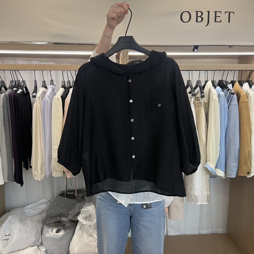 OBJET/LOVEUSU東大門直郵女裝新款人氣真品休閑襯衫蕾絲衫OBJET/LOVEUSU襯衫/蕾絲衫圖色2