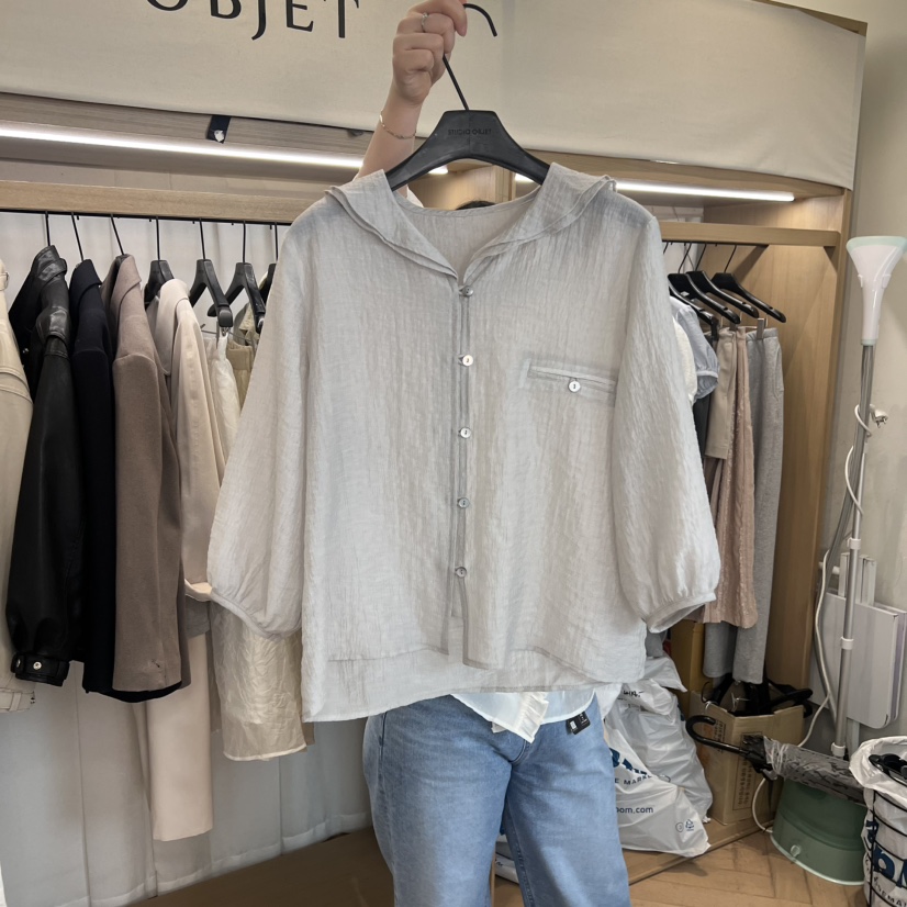 OBJET/LOVEUSU東大門直郵女裝新款人氣真品休閑襯衫蕾絲衫OBJET/LOVEUSU襯衫/蕾絲衫圖色3