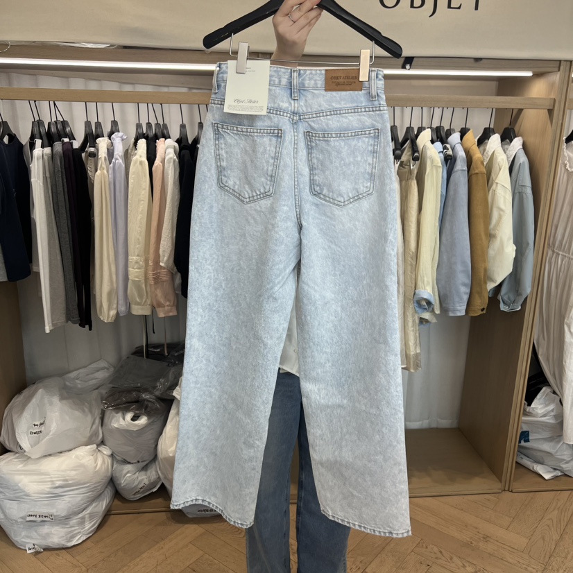 OBJET/LOVEUSU韓國直郵女士新款26春夏職業時尚人氣牛仔褲OBJET/LOVEUSU牛仔褲