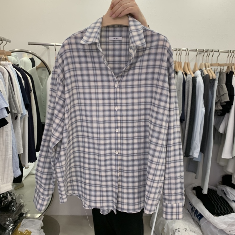 LELEN東大門直郵女裝新品推薦熱賣人氣真品襯衫蕾絲衫格紋LELEN襯衫/蕾絲衫圖色1
