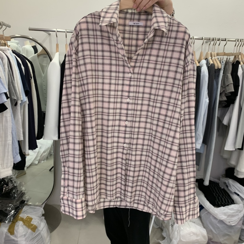 LELEN東大門直郵女裝新品推薦熱賣人氣真品襯衫蕾絲衫格紋LELEN襯衫/蕾絲衫圖色2