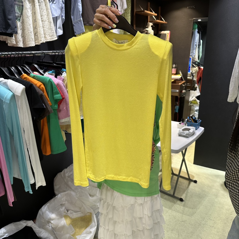 CHAVI東大門實拍女士新款職業真品時尚推薦熱賣休閑長袖T恤CHAVI長袖T恤圖色1