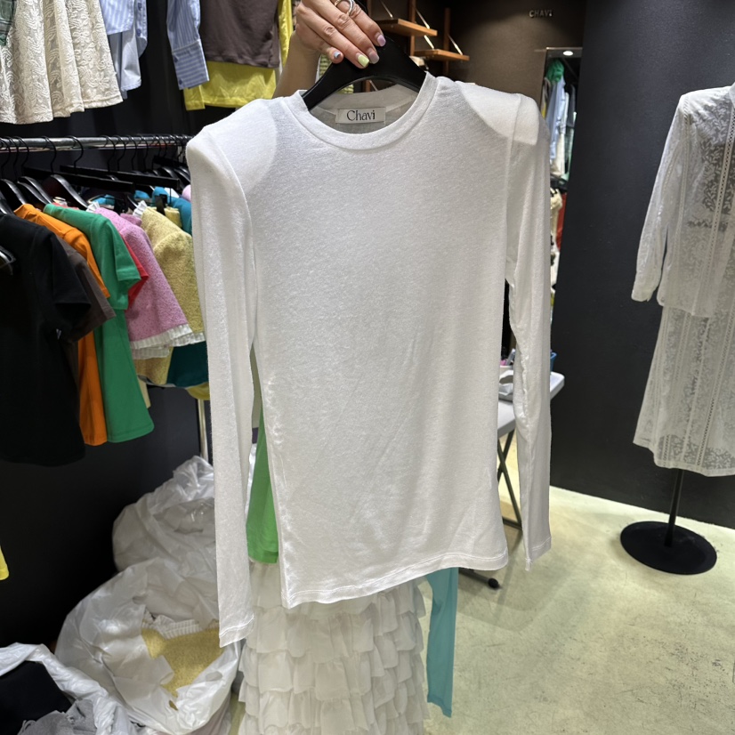 CHAVI東大門實拍女士新款職業真品時尚推薦熱賣休閑長袖T恤CHAVI長袖T恤圖色3
