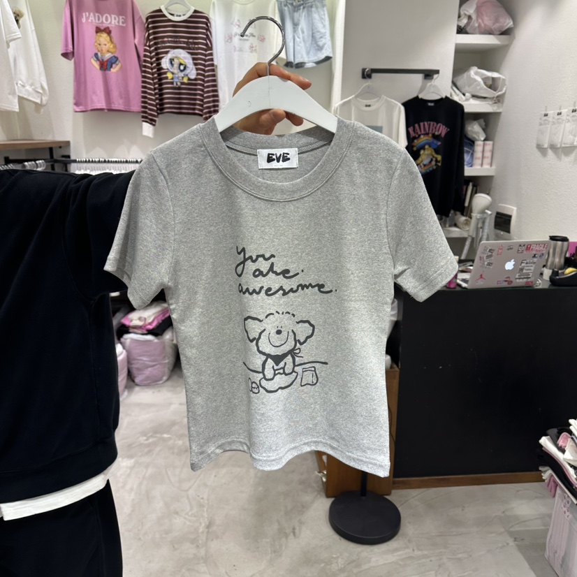 EVE韓國代購女士新款真品推薦26春夏時尚職業人氣休閑T恤EVET恤圖色4
