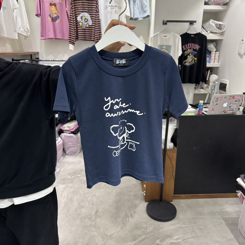 EVE韓國代購女士新款真品推薦26春夏時尚職業人氣休閑T恤EVET恤圖色5