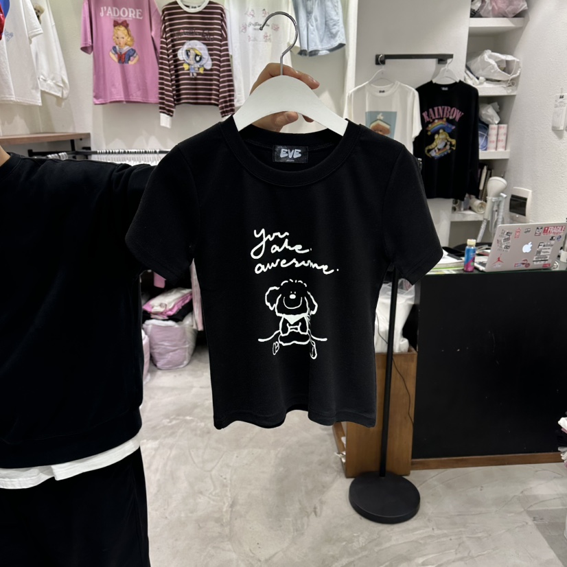 EVE韓國代購女士新款真品推薦26春夏時尚職業人氣休閑T恤EVET恤圖色6