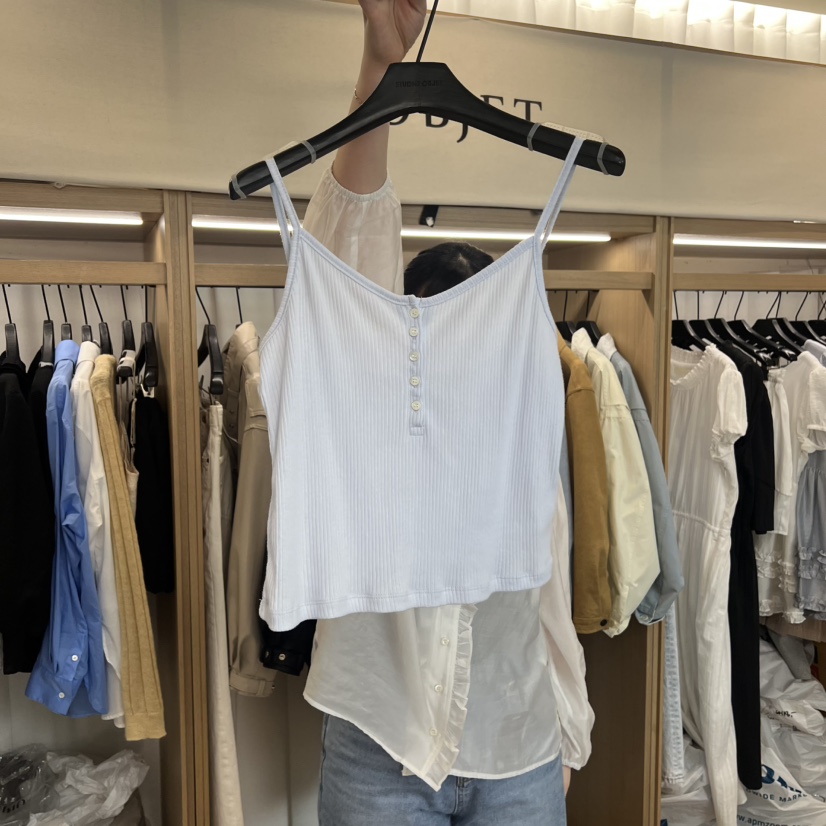 OBJET/LOVEUSU東大門代購女裝新款26春夏真品人氣吊帶背心OBJET/LOVEUSU吊帶/背心圖色1