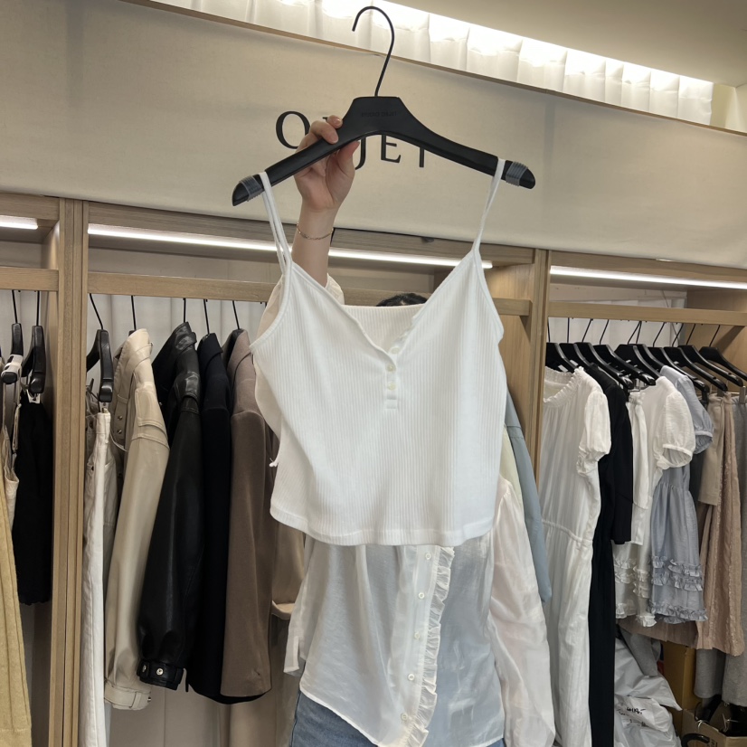 OBJET/LOVEUSU東大門代購女裝新款26春夏真品人氣吊帶背心OBJET/LOVEUSU吊帶/背心圖色2