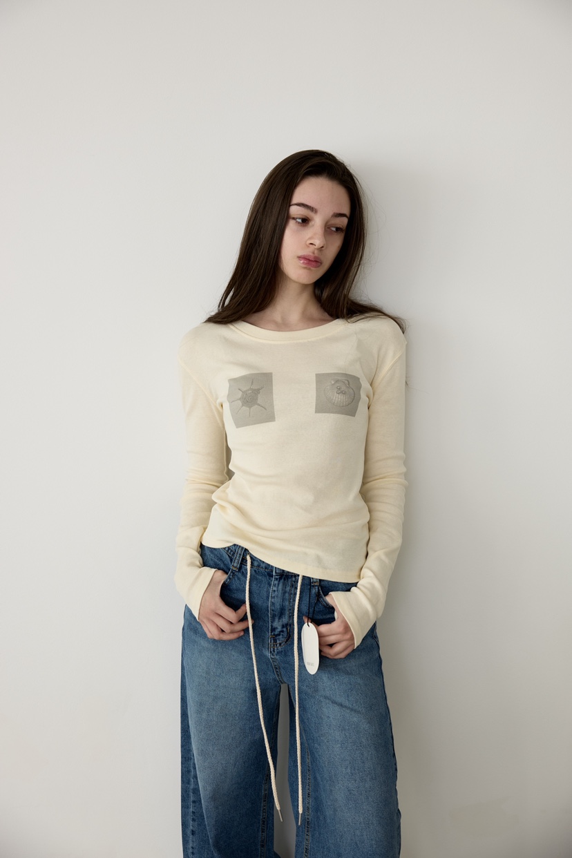 ME MO東大門代購女士新款推薦26春夏時尚熱賣真品長袖T恤ME MO長袖T恤圖色1