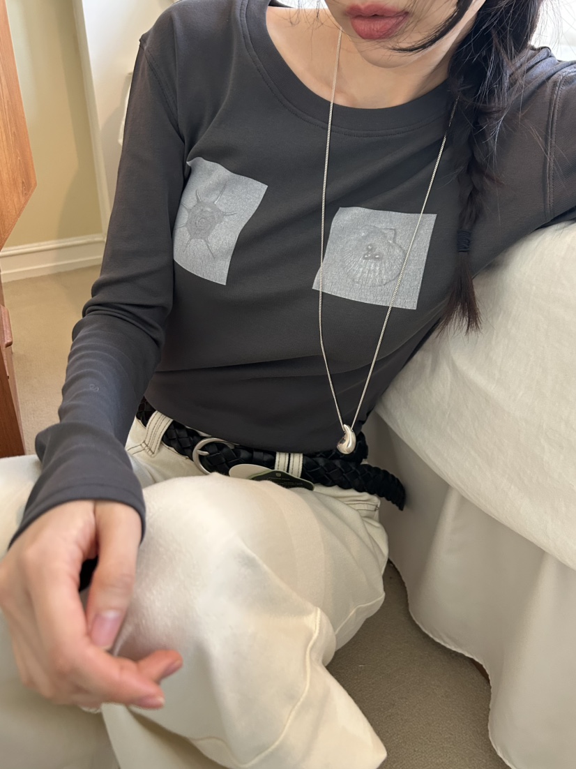 ME MO東大門代購女士新款推薦26春夏時尚熱賣真品長袖T恤ME MO長袖T恤圖色2