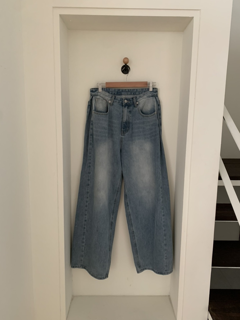 BETONE東大門代購女裝新品休閑推薦時尚職業26春夏牛仔褲褶裥BETONE牛仔褲圖色1