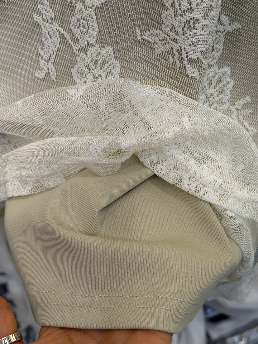 SYMBOL東大門直郵女士新品職業26春夏時尚長袖T恤雙排扣蕾絲SYMBOL長袖T恤