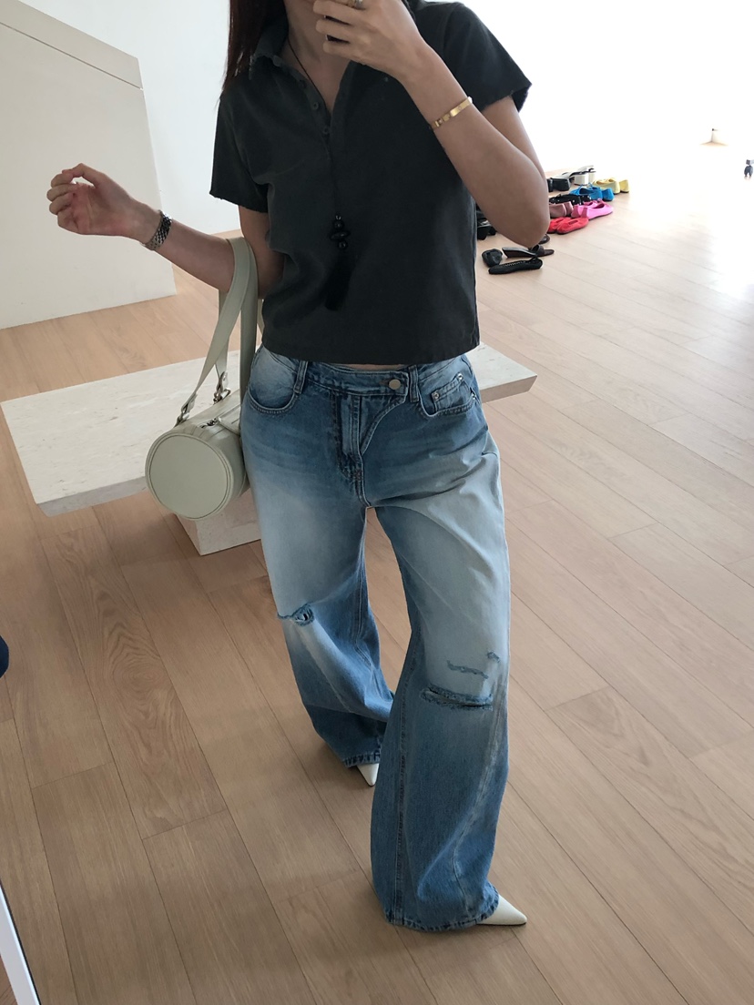 MADE-P東大門實拍女士新品真品職業時尚26春夏牛仔褲毛絨MADE-P牛仔褲