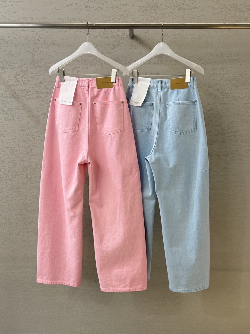 PLAYBUTTON-P韓國代購女士新品人氣推薦職業休閑時尚牛仔褲PLAYBUTTON牛仔褲