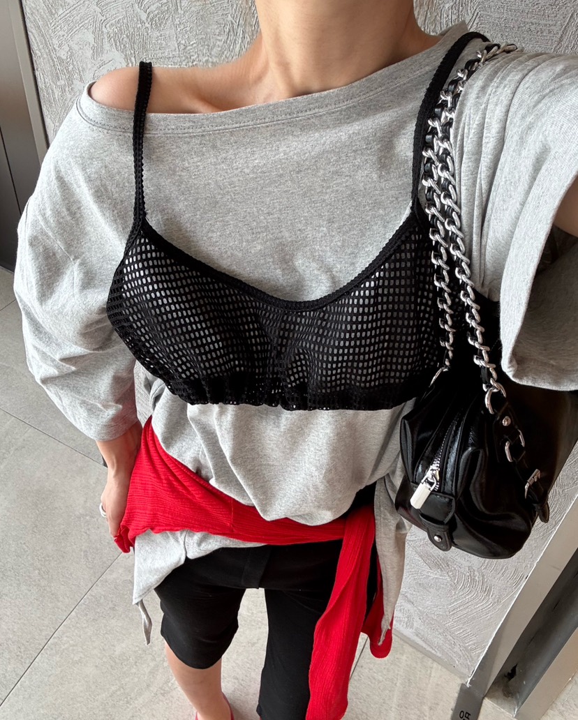 DENVER韓國直郵女裝新款26春夏休閑熱賣職業吊帶背心漁網DENVER吊帶/背心