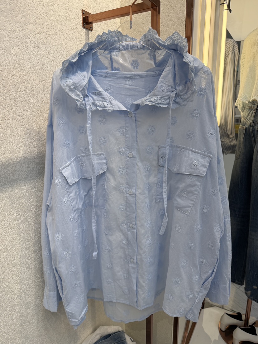 SYMBOL東大門直郵女裝新品人氣職業休閑時尚襯衫蕾絲衫花朵SYMBOL襯衫/蕾絲衫圖色1