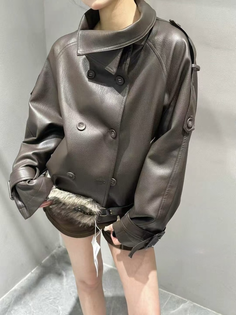 SYMBOL東大門代購女裝新品推薦26春夏休閑時尚職業皮衣皮革SYMBOL皮衣圖色1