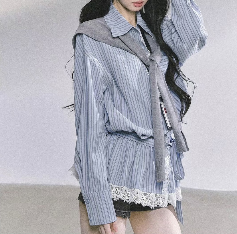 SYMBOL韓國直郵女士新品真品26春夏熱賣人氣休閑襯衫蕾絲衫SYMBOL襯衫/蕾絲衫圖色2