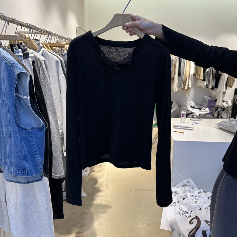 EYEFUL-Q韓國代購女裝新品真品26春夏熱賣職業休閑長袖T恤eyeful長袖T恤圖色3