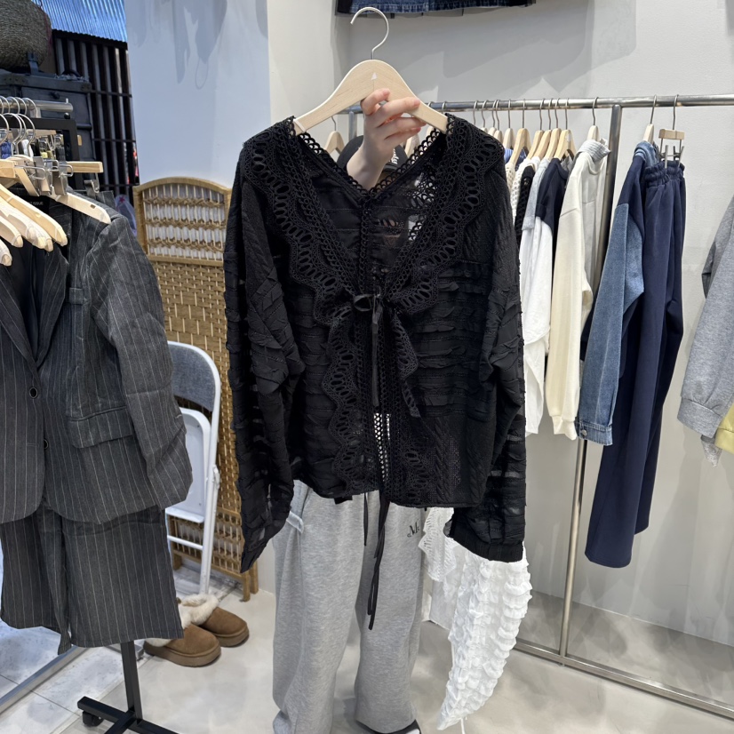 HOT PLACE/DREAM GIRIS/HOT ISSUE東大門代購女裝新款推薦襯衫蕾絲衫兩面穿蕾絲雙面HOT PLACE/DREAM GIRIS/HOT ISSUE襯衫/蕾絲衫圖色2