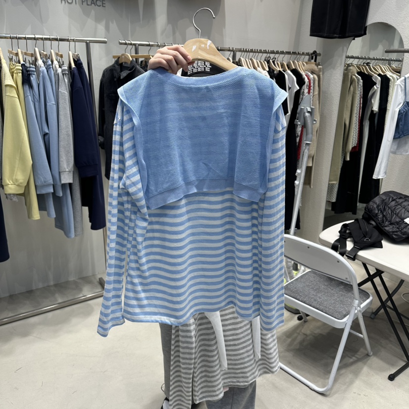 HOT PLACE/DREAM GIRIS/HOT ISSUE東大門代購女士新款職業長袖T恤單排扣披肩套裝HOT PLACE/DREAM GIRIS/HOT ISSUE長袖T恤