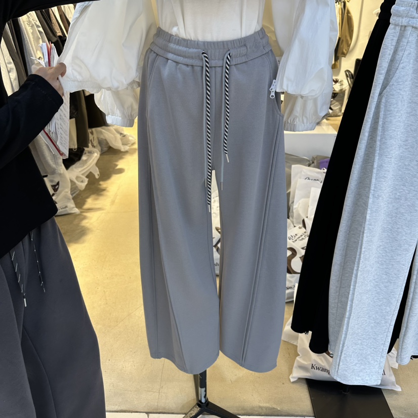 EYEFUL-Q東大門直郵女裝新款26春夏時尚真品休閑褲褶皺雙層eyeful休閑褲圖色2