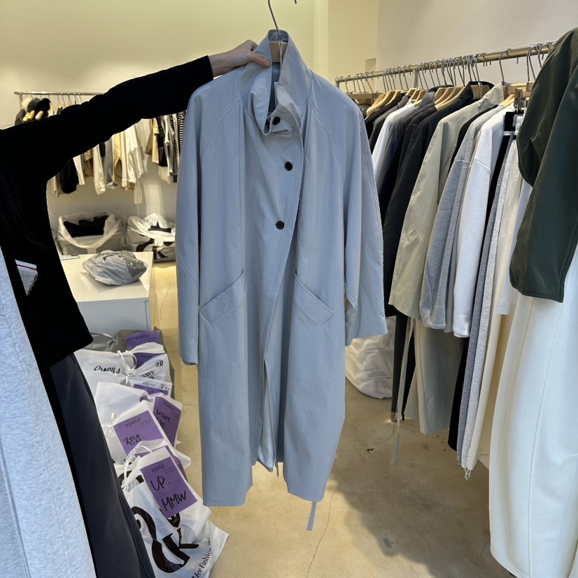 EYEFUL-Q東大門實拍女裝新款真品休閑26春夏推薦長款風衣eyeful長款風衣圖色2