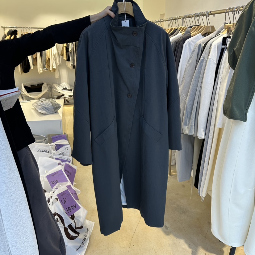 EYEFUL-Q東大門實拍女裝新款真品休閑26春夏推薦長款風衣eyeful長款風衣圖色3