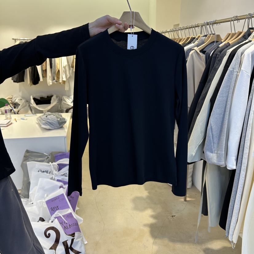 EYEFUL-Q東大門直郵女裝新品人氣職業休閑熱賣26春夏長袖T恤eyeful長袖T恤圖色3黑色