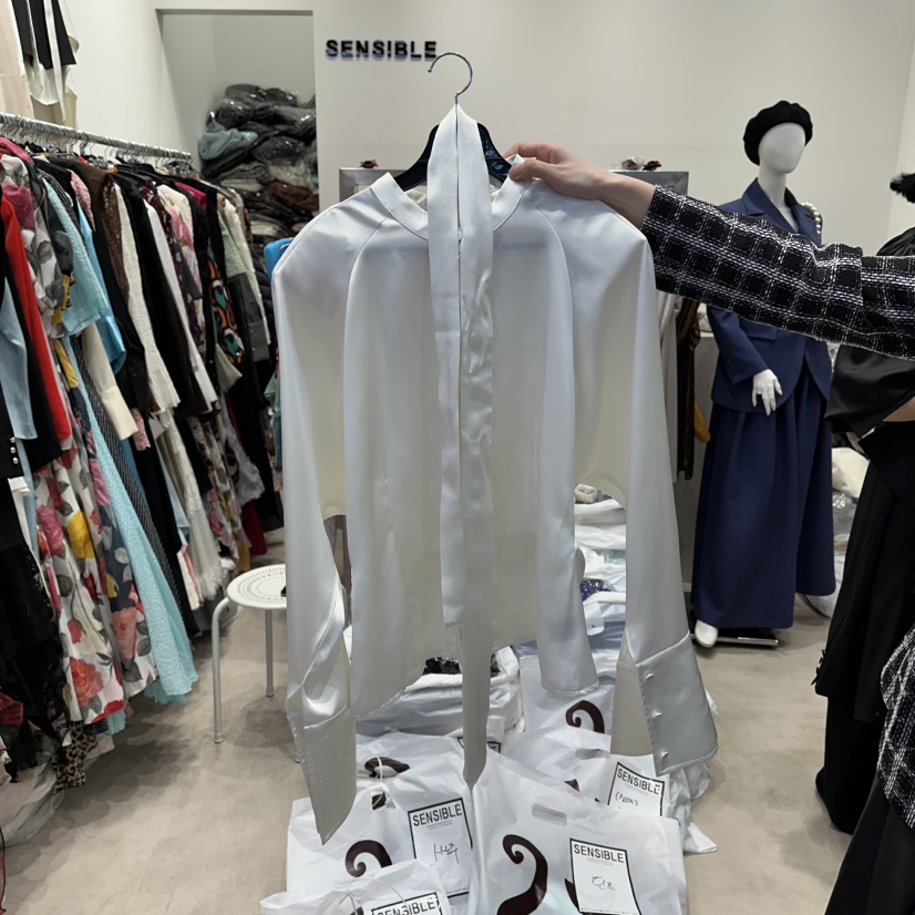 SENSIBLE-S東大門實拍女士新品真品職業時尚襯衫蕾絲衫系帶SENSIBLE襯衫/蕾絲衫圖色1