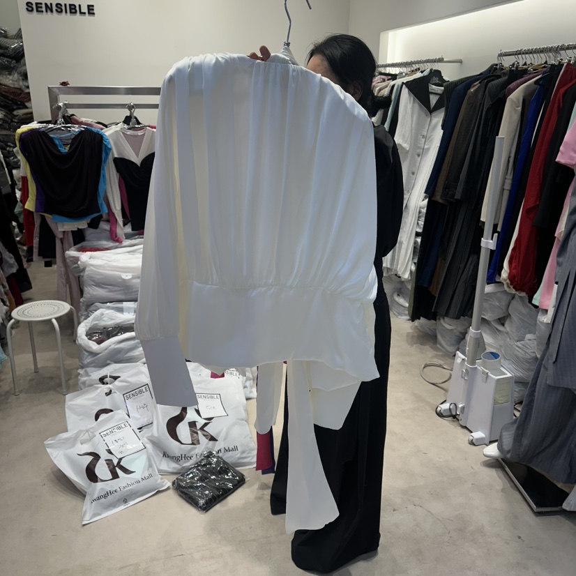 SENSIBLE-S韓國東大門代購女士新款熱賣襯衫蕾絲衫含腰帶真絲SENSIBLE襯衫/蕾絲衫