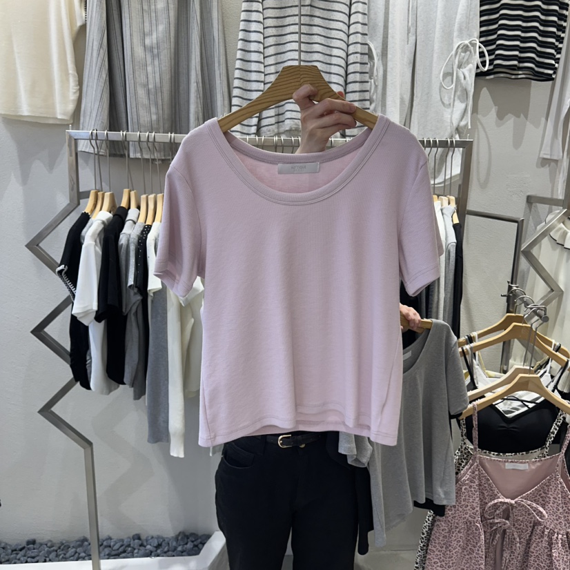 HIPTIQUE韓國直郵實拍女士新款26春夏推薦休閑熱賣職業T恤HIPTIQUET恤圖色2